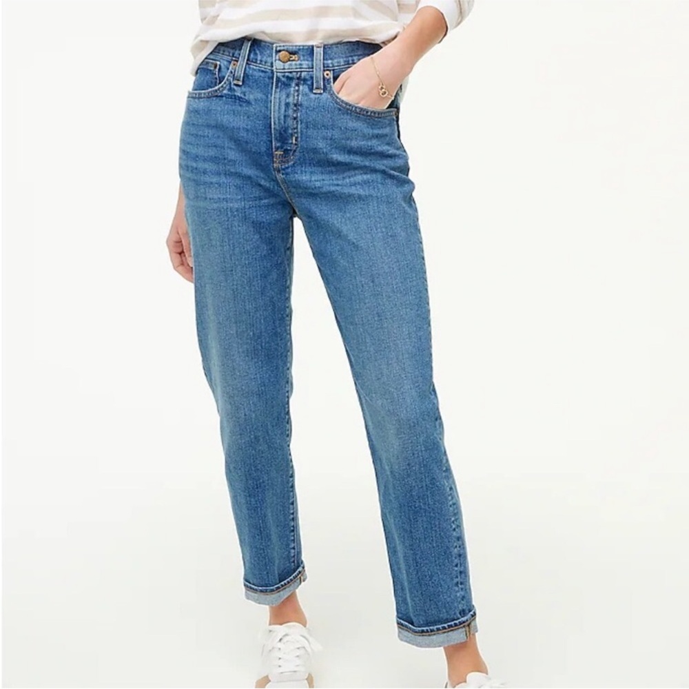 J. Crew Factory Women's Boyfriend Jeans in Medium Blue Denim